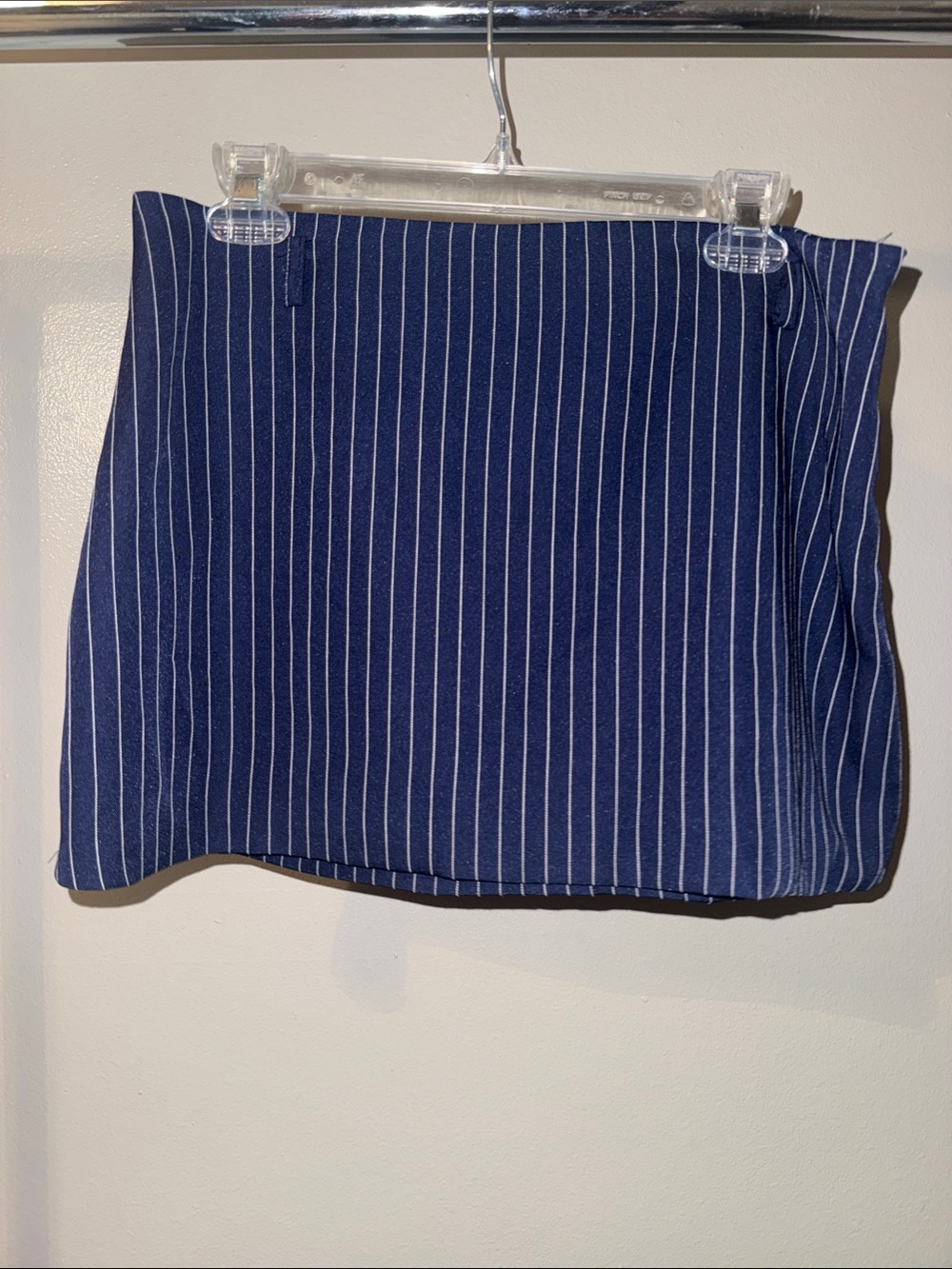 Navy Pinstripe Women's Mini Skirt
